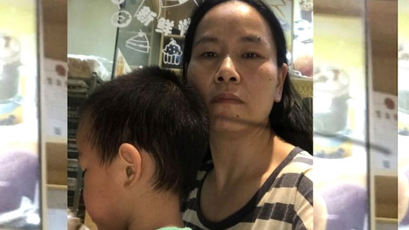 2018年5月23日，被逼迁的张唯楚与3岁的儿子（图）现时在另一维权人士家里暂住。（张维楚独家提供）