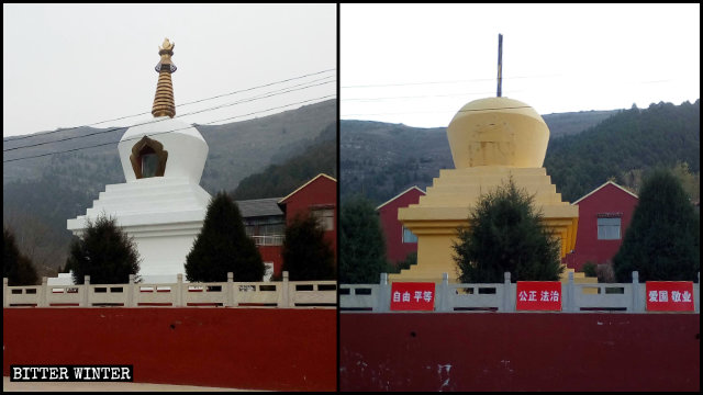 内地藏教遭中国化摧毁：佛塔涂黄拆塔尖 转经筒混凝土密封
