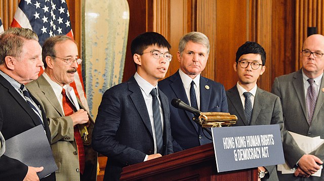 黄之锋在美国国会上发言，促请通过《香港人权及民主法案》