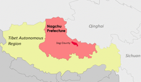 显示了西藏自治区索格县位置西藏地图
