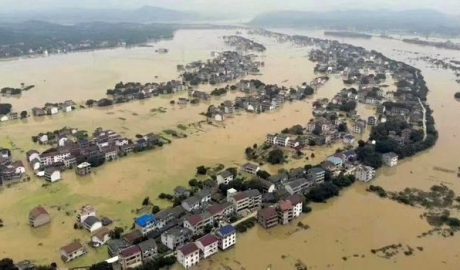 遭受洪灾的湖南衡东地区