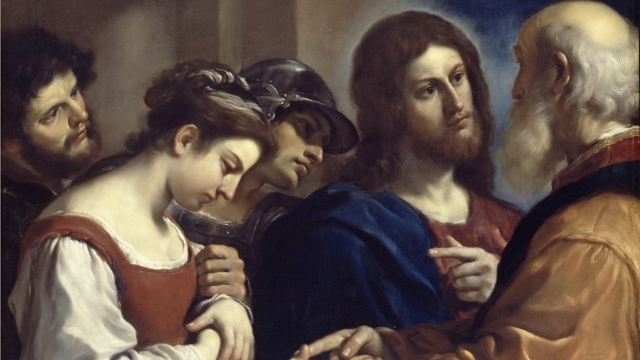 “基督与行淫时被捉的妇人”：乔瓦尼·弗朗切斯科·巴比耶里（又圭尔奇诺，1591－1666）